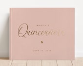 Quinceañera Guest Book. Sweet 15 Birthday. Mis Quince Book. Quinceañera Decoration. Quinceañera Idea. Personalized Gold Foil Guestbook. DH2L