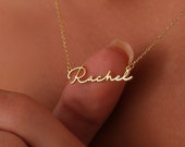 Name Necklace Gold, Nameplate Necklace 14k Solid Gold, Custom Name Jewelry, Gold Filled Name, Mama Necklace, Personalized Name Jewelry, AU20