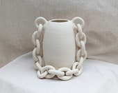 Decorative Ceramic vase | Handmade chain vase | Wheel thrown pottery vessel | Home decor vase | home accent | decor vase | unique gift vase