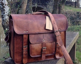 Leather Bag, Leather Satchel, Leather Messenger, Leather Briefcase, Laptop Bag Portfolio, Messenger Bag, Gift Idea