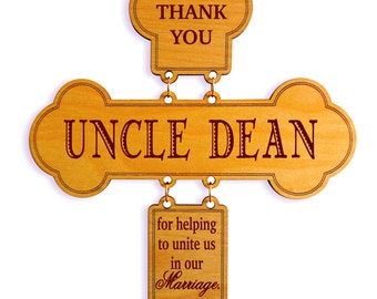Officiant Gift - Uncle-Aunt-Brother Wedding Appreciation Gifts - Personalized Cross. DWO011