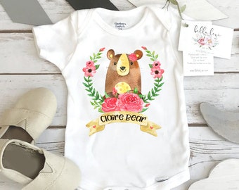 Baby Bear Bodysuit, Custom Name Gift, Baby Shower Gift, Custom Baby Gift, Take Home Outfit, Personalized Baby Gift, Niece Gift, Newborn Gift
