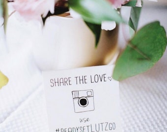 wedding hashtag mini tented cards // printable file // custom