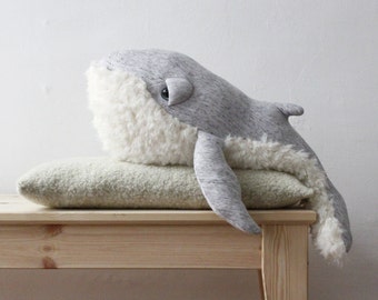 Small GrandPa Whale - Handmade Stuffed Animal