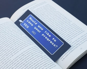 Final Fantasy Bookmark "Would You Like To Save Your Progress?" - High Quality Bookmark - Double Sided