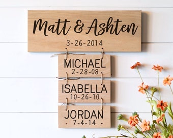 Family Gift Reclaimed Wood Custom Family Name Signs Anniversary Gift for Her, Gift for Parents, Gift for Mom Personalized Gifts for Dad
