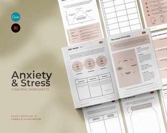 COACH Stress and Anxiety Worksheets / Coaching Tools / Brandable Coaching Templates