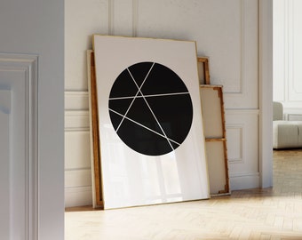 Scandinavian Style, Black Wall Decor, Modern Abstract Geometric Art Prints, Minimalist Geometric Wall Art, Minimal Modern Prints, Artwork