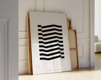 Monochrome Art - Minimal Artwork - Black and White Abstract Wall Art - Geometric Print Black and White - Contemporary Art Work