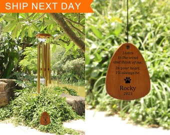 Pet Memorial Wind Chime -Loss of Pet Sympathy Gift - Dog Loss - Outside Pet Memorial - Pet Loss - Sketch Dog Cat Loss Sign for Garden
