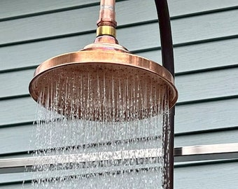 Unlacquered copper showerhead , Rain shower head , showerhead , copper showerhead , outdoor showerhead , showerhead , copper shower head
