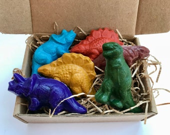 Dinosaur CRAYONS - Natural Crayons - Dinosaur Gift - Dinosaur Toy - Kids Party Gift - Handmade Dinosaur Soy Crayons - Dino Gift