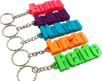 Keychain/Keyring - 3D Printed- Personalised- Gifts for Children - Gifts for Her - Gifts for Him - Party Bag Fillers - Name Tags - School Bag