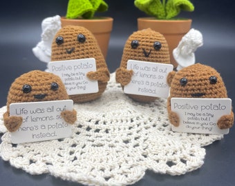 Handmade Positive Potato Knitted Doll Christmas Gift Desk Decoration
